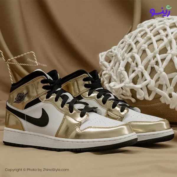 nike jordan basketball sneakers model jordan 1 mid metallic gold dc1419 700 12